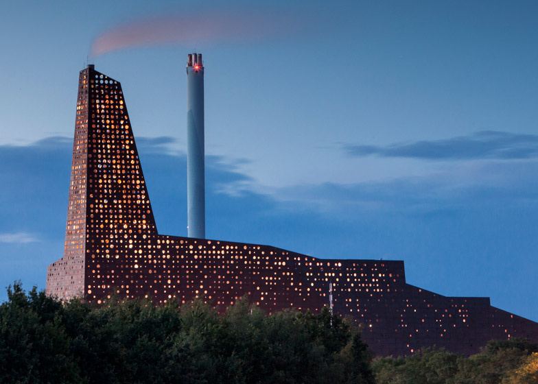 Architectural landmark at night